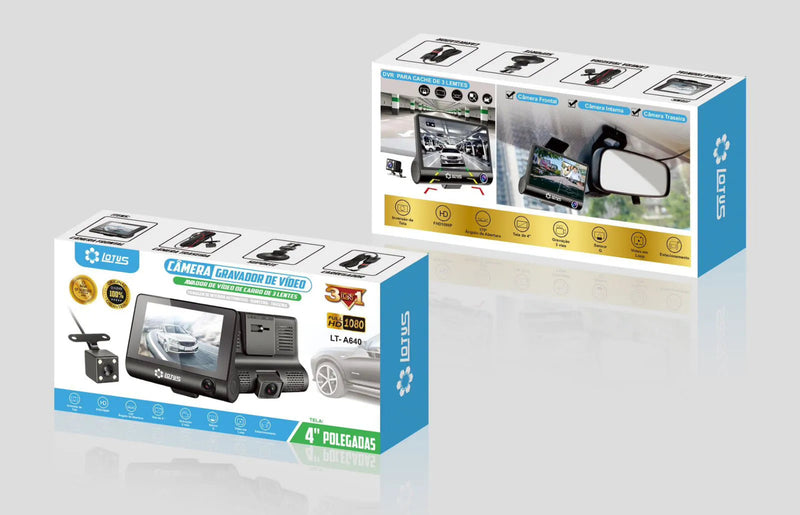 📷 CÁMARA DVR PARA CARRO | 3 LENTES | FULL HD 🚗